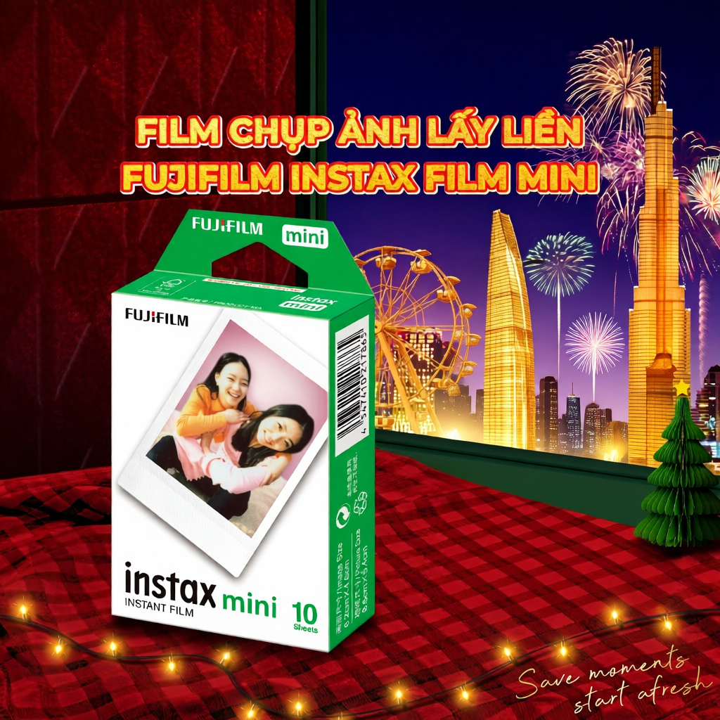 Phim Chụp Ảnh Lấy Liền Fujifilm Instax Film Mini Viền Trắng - Dùng Cho Máy Ảnh Instax Mini 12/Mini E