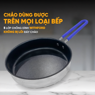 Chảo Inox Chống Dính Chính Hãng Goldsun GPA1402- dùng được cho mọi loại bếp