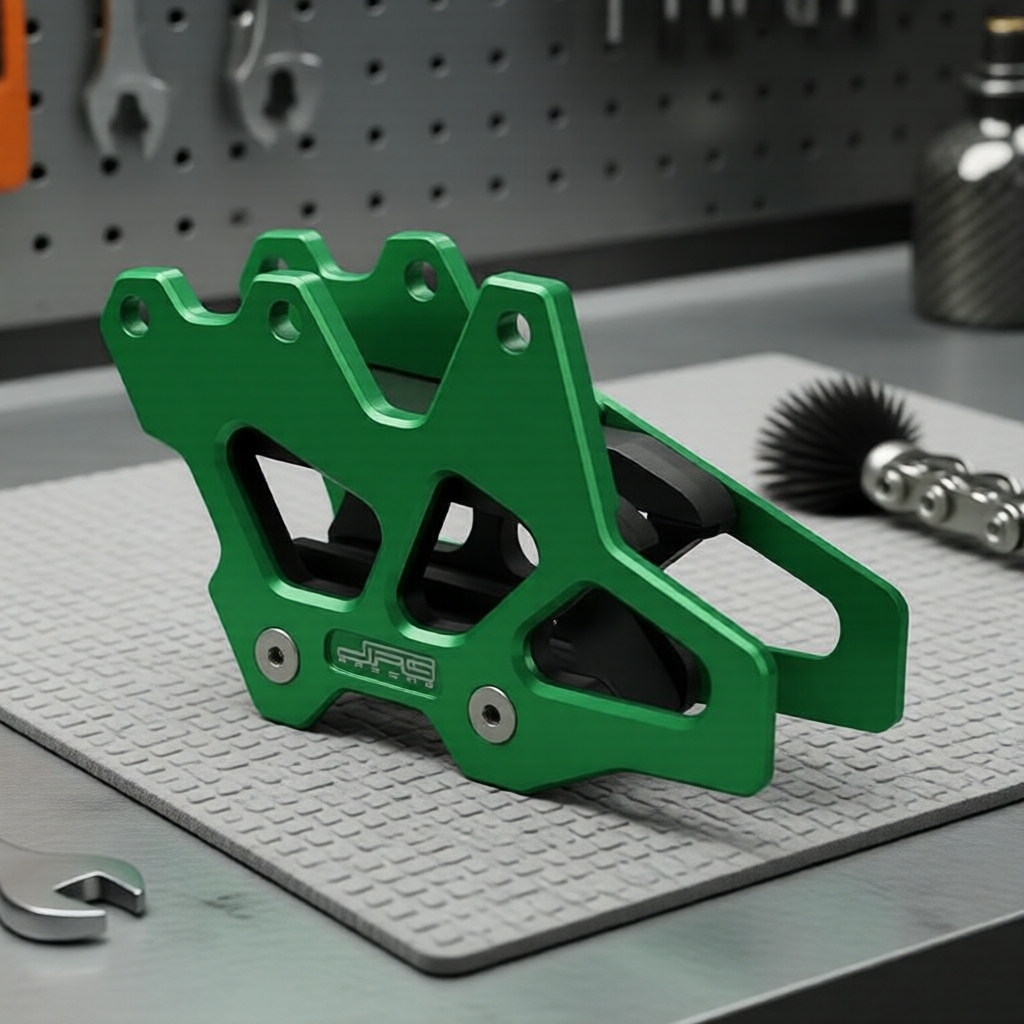 Kawasaki KX250F/KX450F/KX250/KLX450R - Ốp dẫn xích CNC, màu xanh lá, 2009-2020