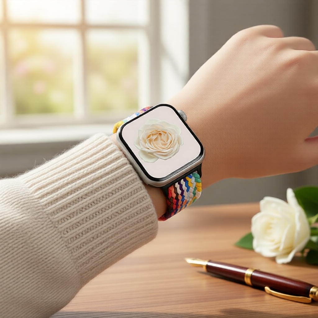 Dây đeo thể thao co giãn cho Apple Watch – Dây nylon một vòng, phù hợp cho đồng hồ 38mm–49mm (nam/nữ