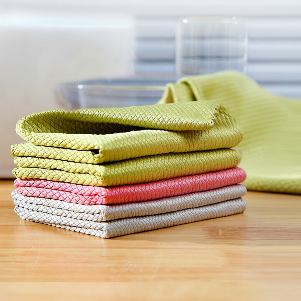 Combo 5 Khăn lau bếp đa năng siêu thấm hút, lau kính, xe ô tô Parroti Fiber FB01