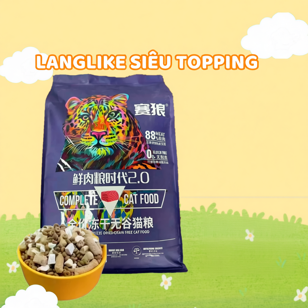 [Túi 5kg] Hạt Mèo Langlike 5kg - Thịt Gà, Tép & Tủy Xương - Hạt Cho Mèo Siêu Ngon, Dinh Dưỡng