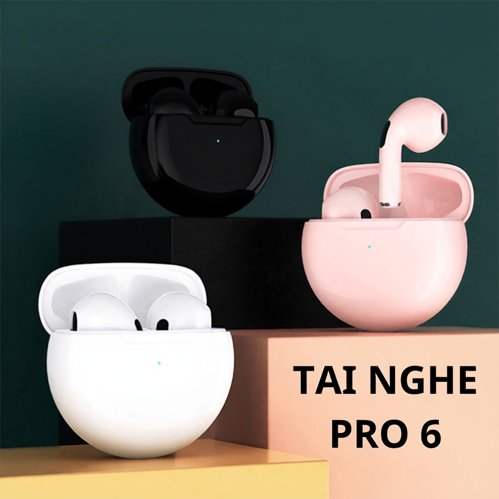 Tai Nghe Bluetooth Không Dây Pro 6 / Pro 4- Tai Nghe Nhét Tai Pro 6 TWS bản quốc tế 2024