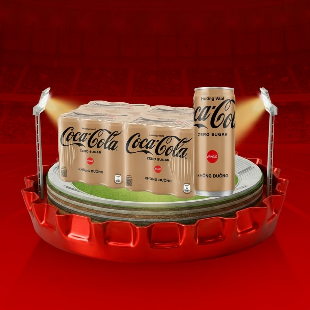 Lốc 24 Lon Nước Ngọt Giải Khát Coca-Cola Không Đường Hương Vani 320m/Lon Coca-Cola