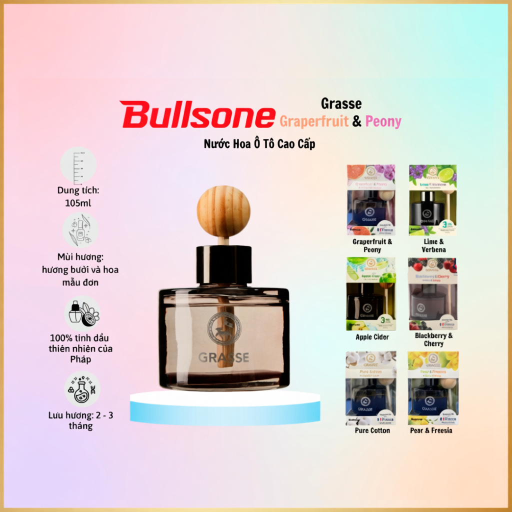 Nước Hoa Ô Tô Bullsone Cao Cấp Thiết Kế Sang Trọng, Mùi Hương Quyến Rũ - 100% Hàng Chính Hãng