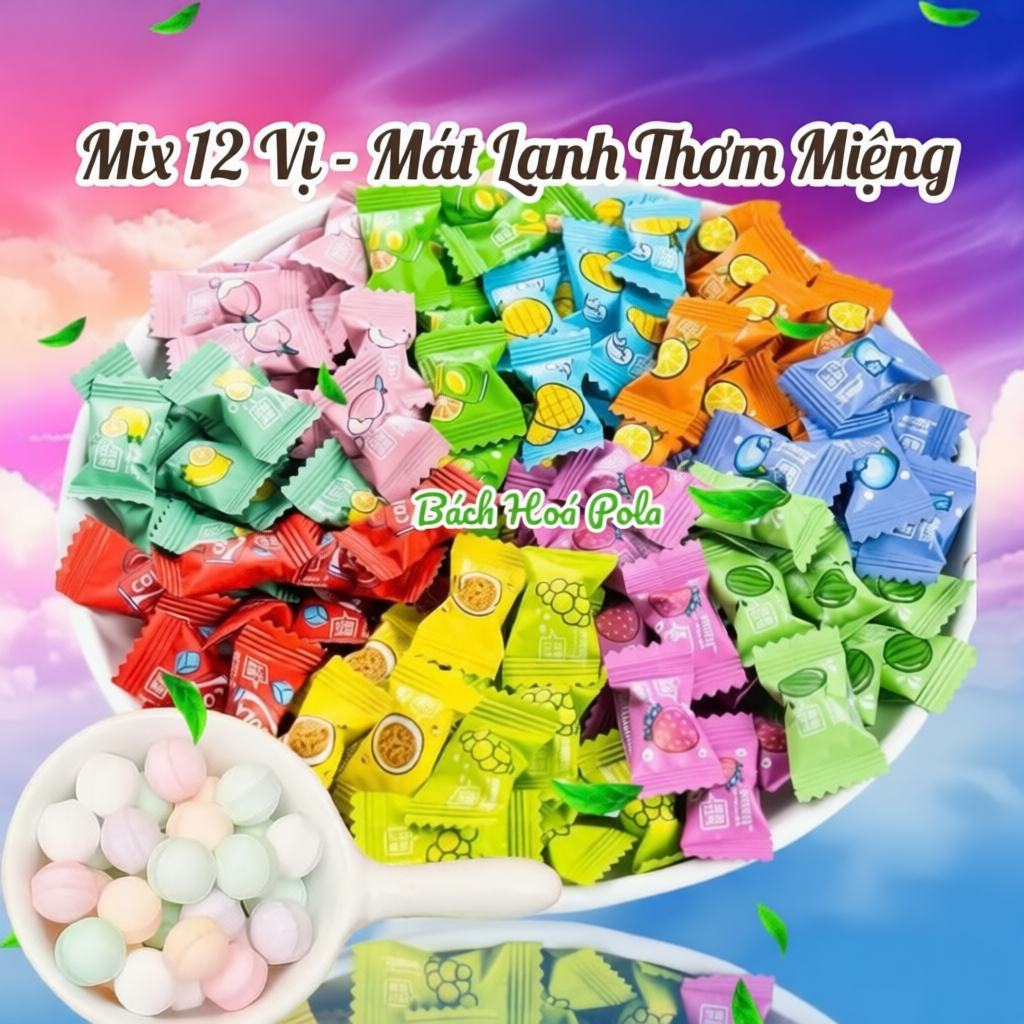 Kẹo ngậm trái cây Xiao Ke Ao La 500g vị bạc hà và trái cây