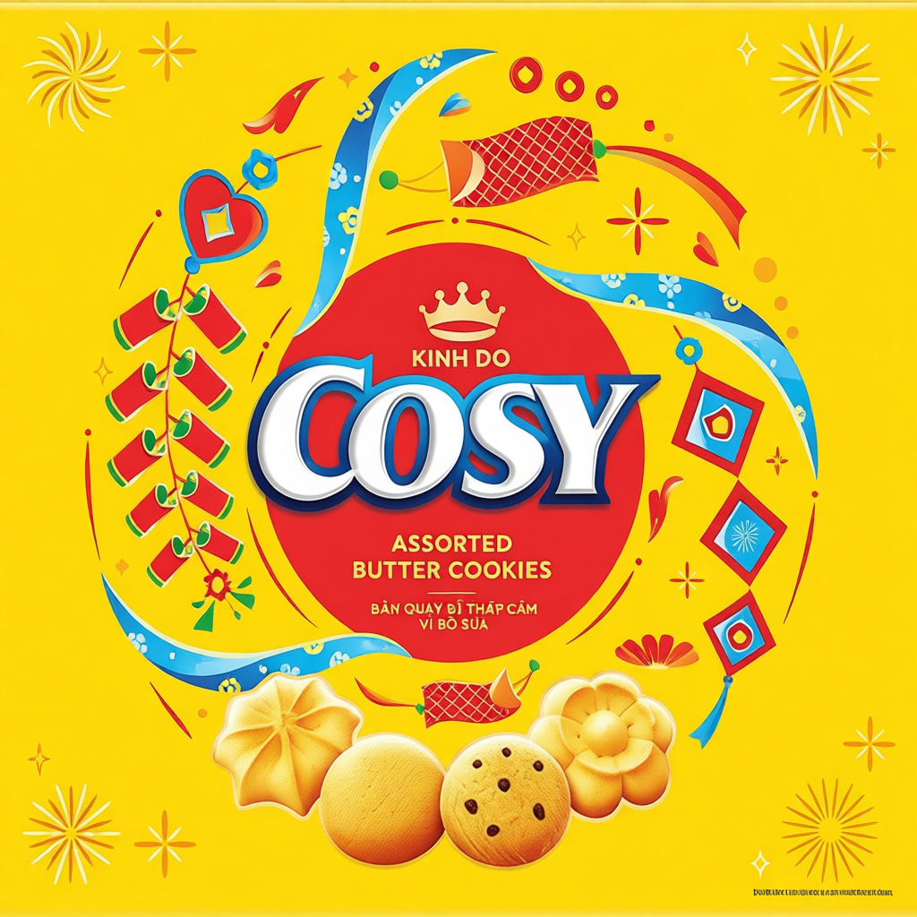 Hộp Bánh Quy Cosy Tết 2026 Thập Cẩm Vị Bơ Sữa 315g
