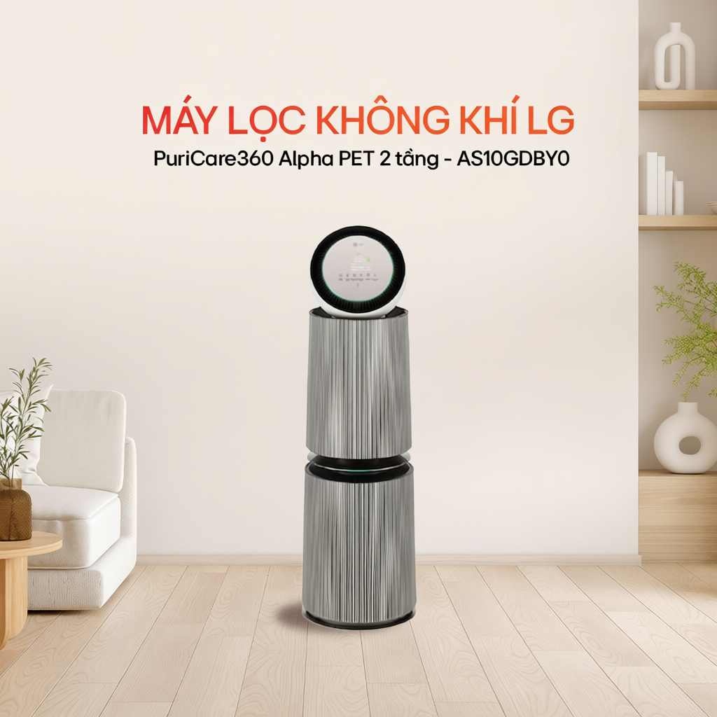 Máy lọc không khí LG PuriCare360 Alpha PET 2 tầng - AS10GDBY0 - Hàng chính hãng