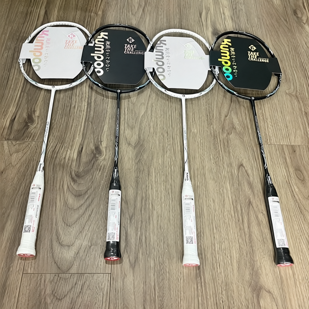1 Vợt cầu lông KUMPOO K520 PRO chính hãng, căng sẵn 11kg tặng kèm bao đựng và quấn cán