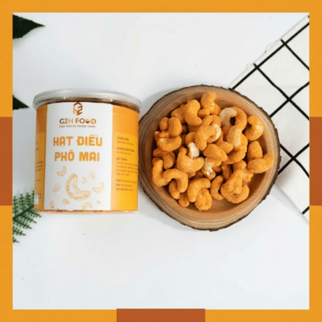 Hạt Điều Bình Phước Sấy Vị Phô Mai –  Hạt Ngũ Cốc Dinh Dưỡng Cho Bà Bầu Ăn Kiêng Giảm Cân - G2H Food
