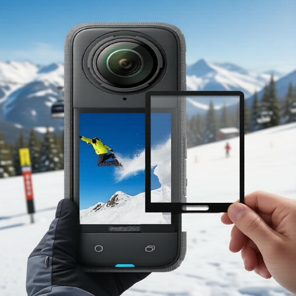 Miếng dán màn hình trong suốt bảo vệ máy ảnh Insta360 X5