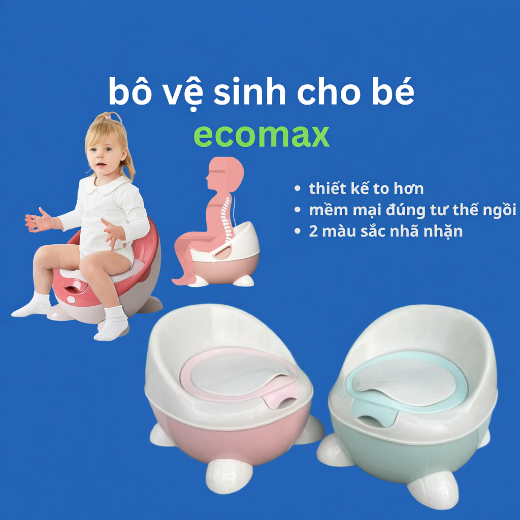 bô vệ sinh cho bé ecomax cỡ lớn bé ngồi chắc chắn, hàng cao cấp 3006