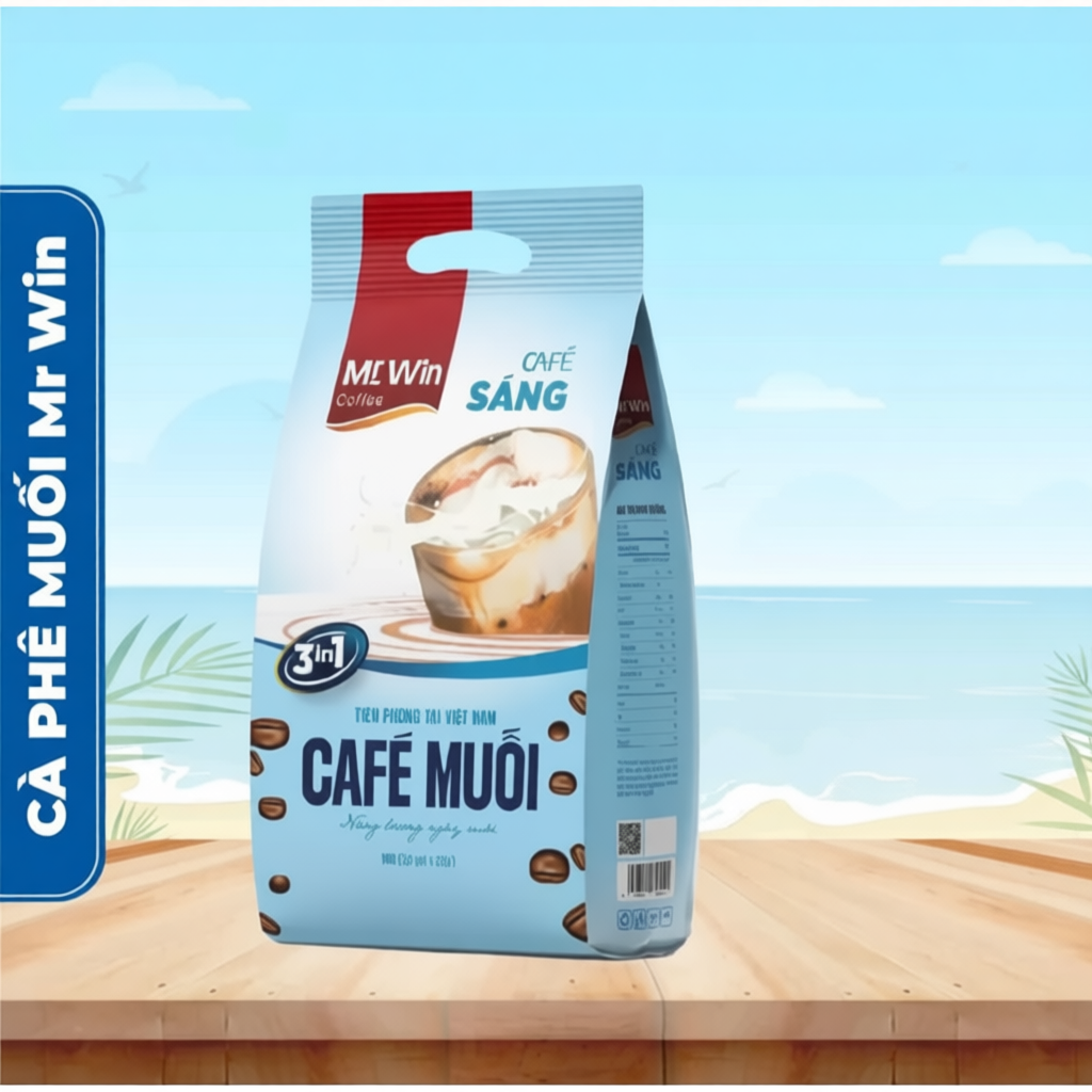 Cafe muối mr win 50 gói/túi - Pha nhanh - Đậm vị - Giá ưu đãi