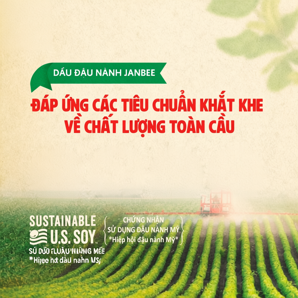 Dầu Đậu Nành Janbee 1 Lít - Dầu Ăn Cao Cấp Nguyên Chất, Giàu Dinh Dưỡng, Không Cholesterol