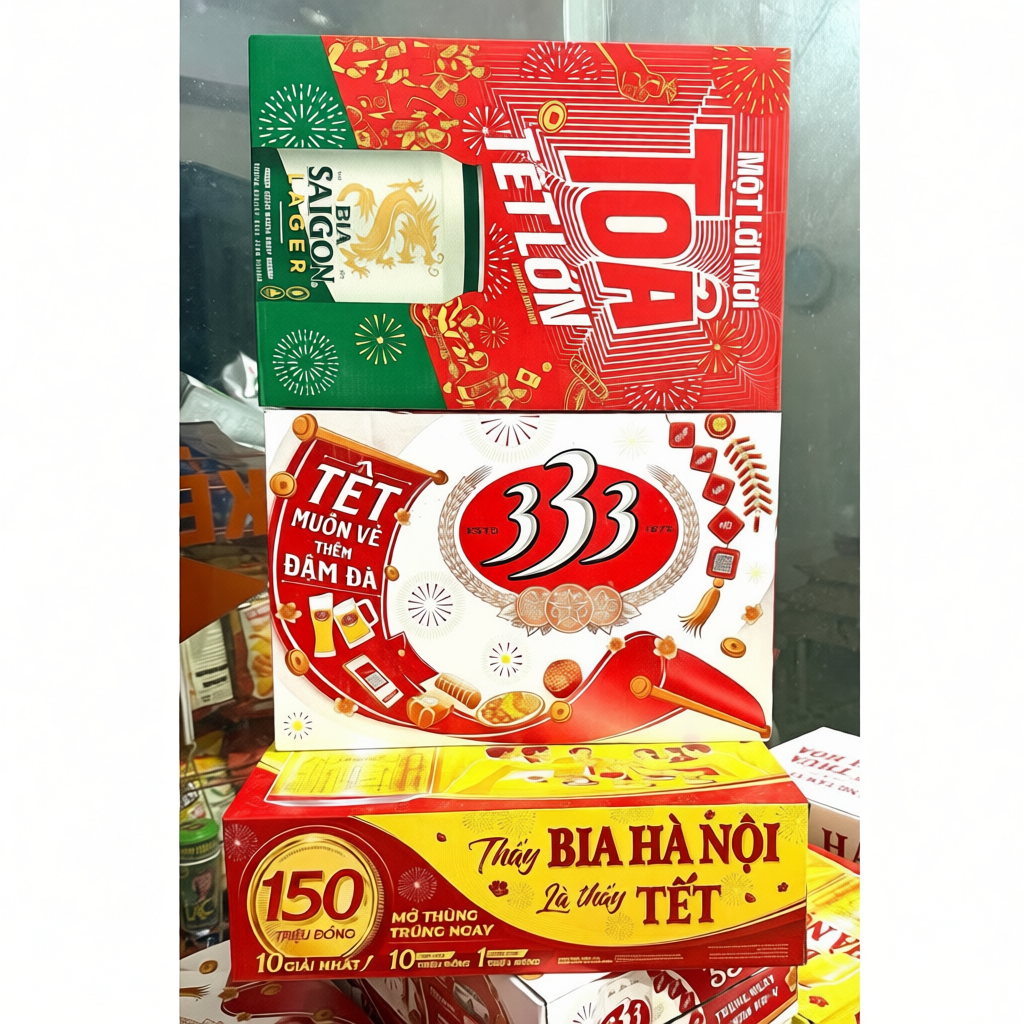 Thùng 24 lon Bia Hà Nội / Bia 333 / Bia Sài Gòn - HABECO (330ml/lon)