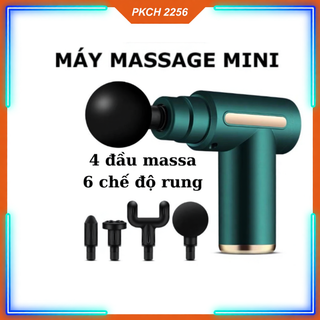 Máy massage mini cầm tay đấm lưng mát xa trị liệu cổ vai gáy 4 đầu 6 chế độ rung