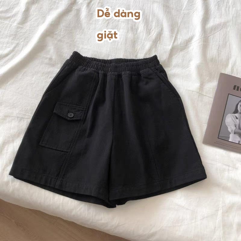 Quần Short Kaki Nữ, Quần Đùi Kaki Loại Đẹp Cạp Chun Co Giãn MA101
