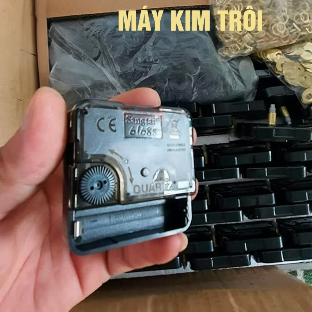 Máy Đồng Hồ Treo Tường 6168S-C22 Kim Trôi Siêu Êm | Silent Quartz Không Tiếng | Cốt Dài 22mm | Bảo H