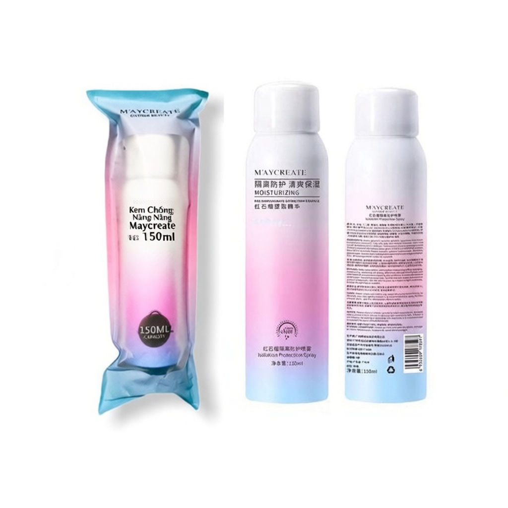 Xịt Chống Nắng Trắng Da Maycreate 150ml Chính Hãng HALOMI