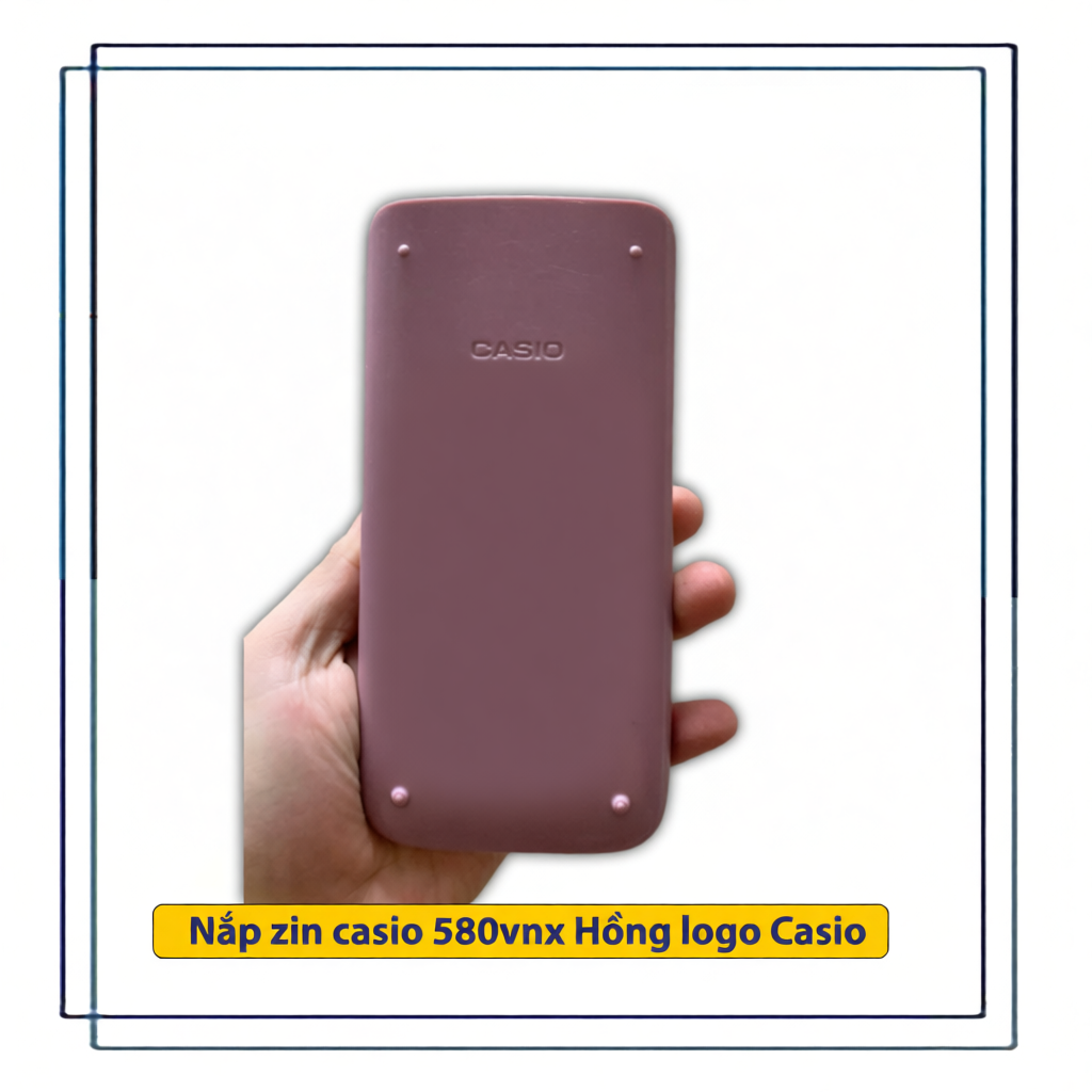 Nắp máy tính casio 580vnx màu trắng/xanh/hồng có logo