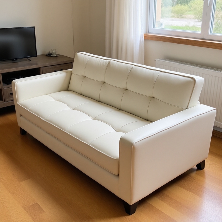 Ghế Sofa Bed Có Tay Vịn ( Ghế Giường Thông Minh Đa Năng) Gấp Gọn Dài 1m4, 1m9 Màu Trắng Kem Chất Vải Nhung Sang Trọng