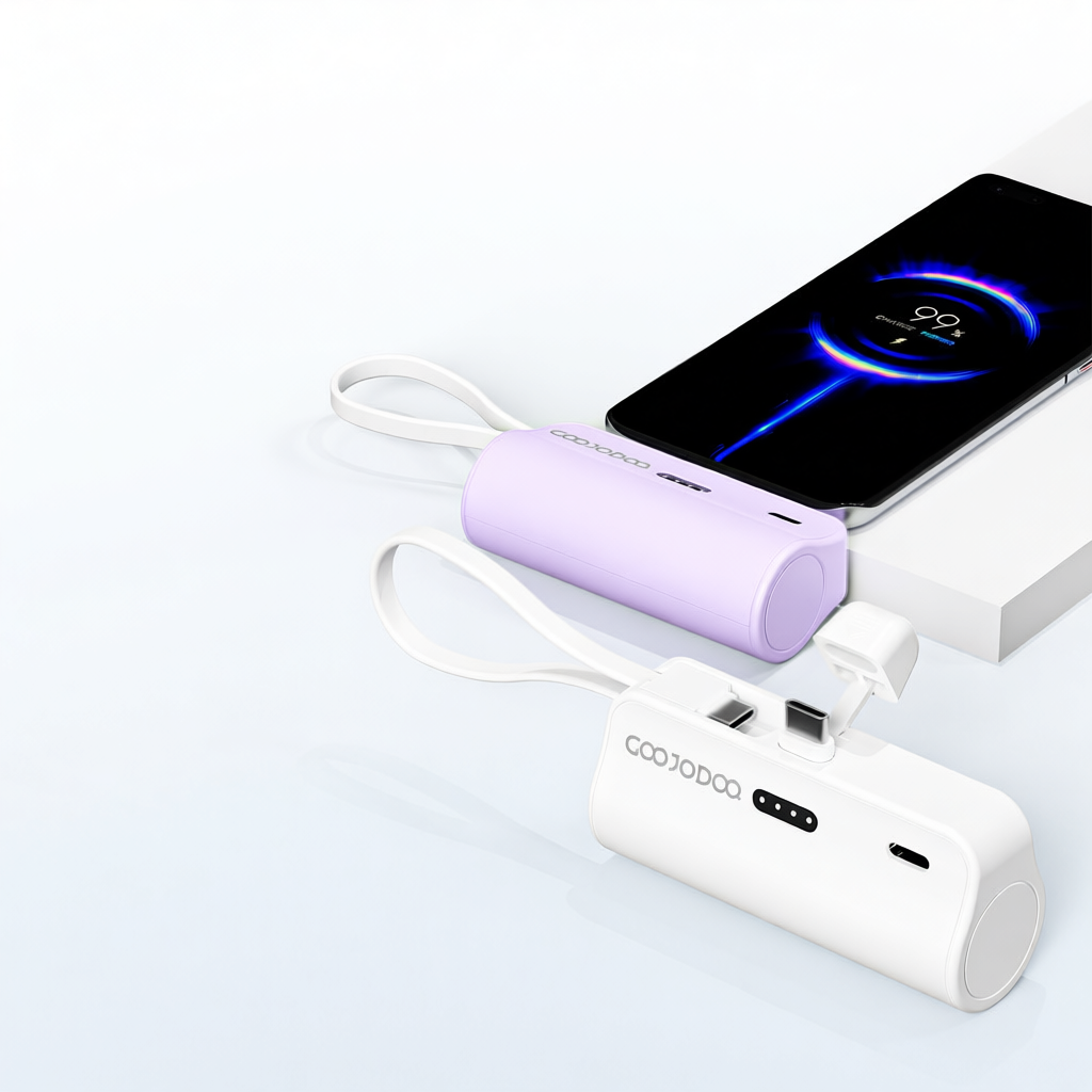  GOOJODOQ 4000mAh Mini Power Bank Sạc di động Type-C và phích cắm cho điện thoại đồng hồ tai nghe 