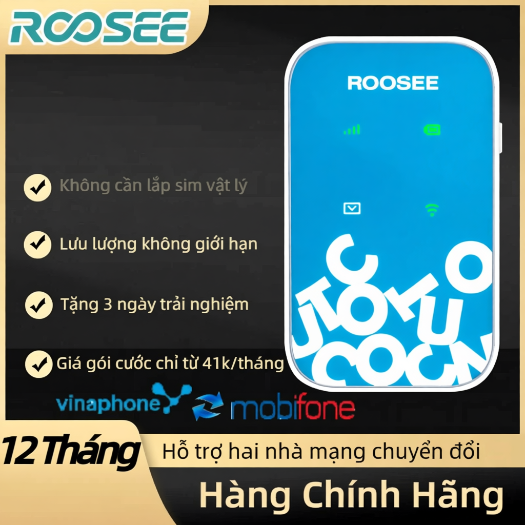 Bộ phát wifi 4G ROOSEE M610 eSIM kết nối linh hoạt, dung lượng lớn, tiết kiệm chi phí