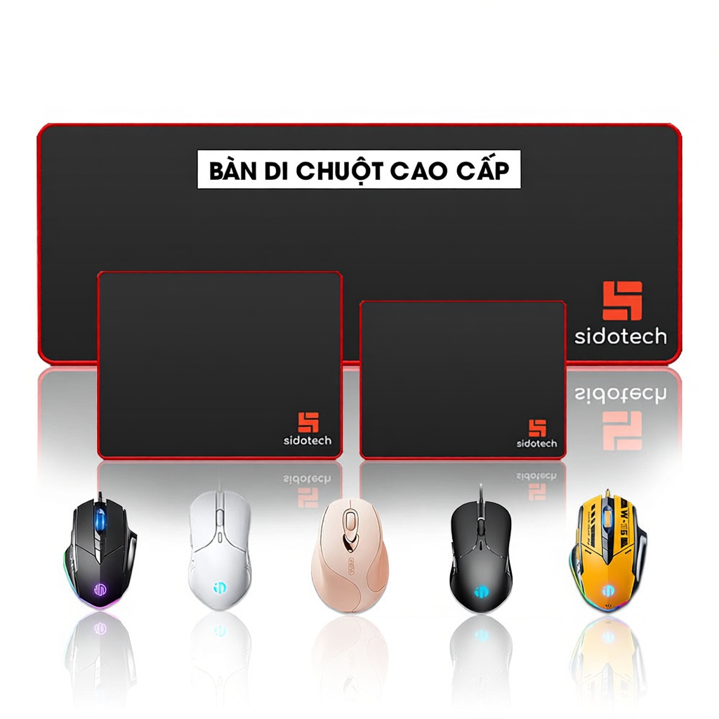 Miếng Lót Chuột Cỡ Lớn 80x30 cm SIDOTECH Inphic L1C Chất Liệu Cao Su Tự Nhiên Siêu Nhạy Chống Nước -