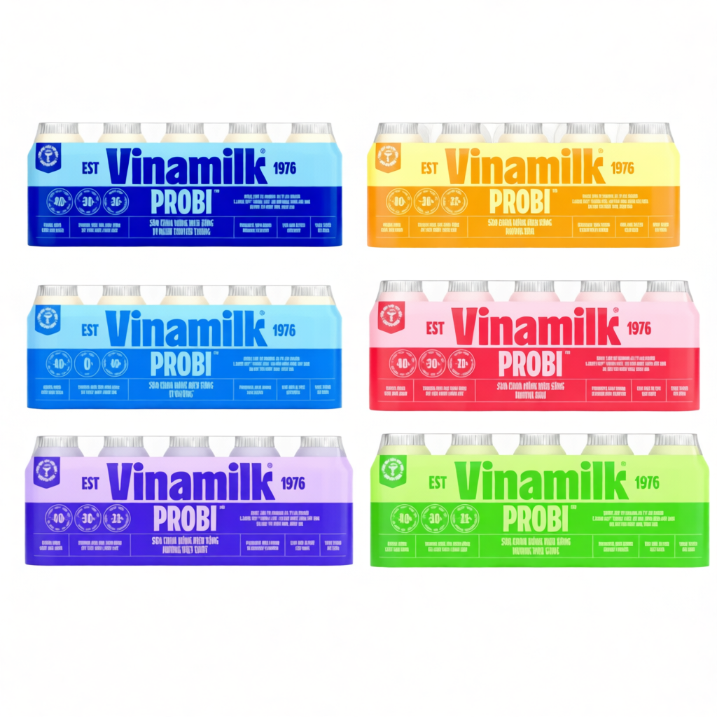 1 Lốc sữa chua uống men sống Probi Vinamilk đủ vị chai 65ml/130ml