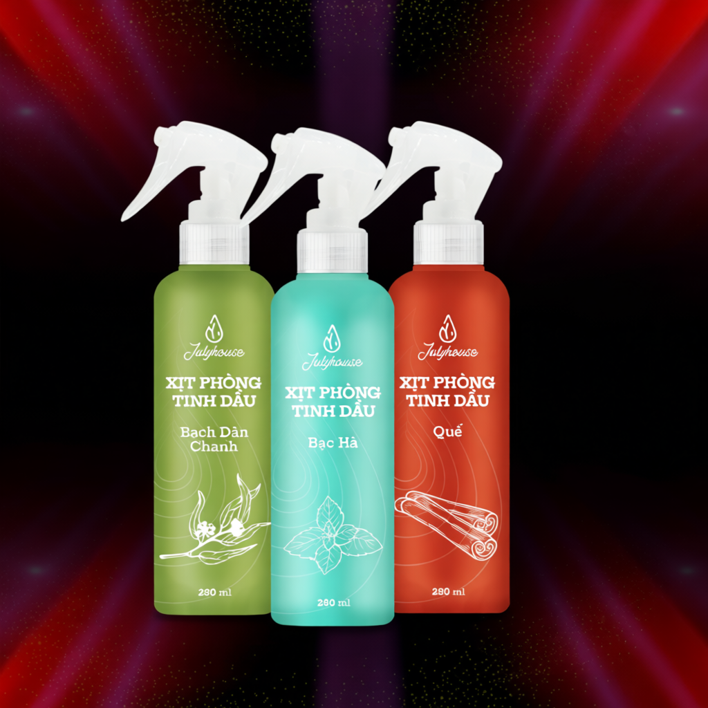 Bình Xịt Phòng Tinh Dầu 280ml Julyhouse Khử Mùi Hiệu quả Nhiều Mùi Hương Tùy Chọn