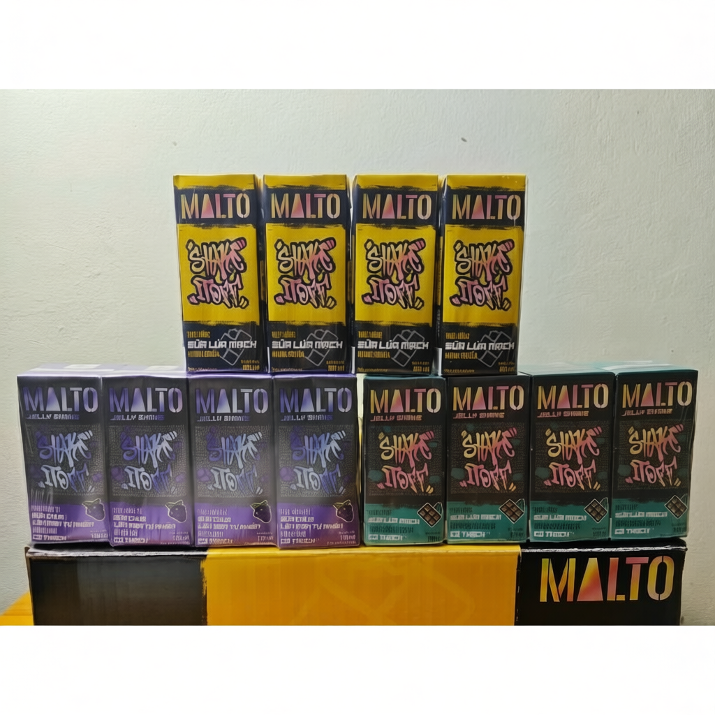 Thùng Sữa Lúa Mạch Có Thạch MALTO Socola Bạc Hà, Nho 48 Hộp x 170ml