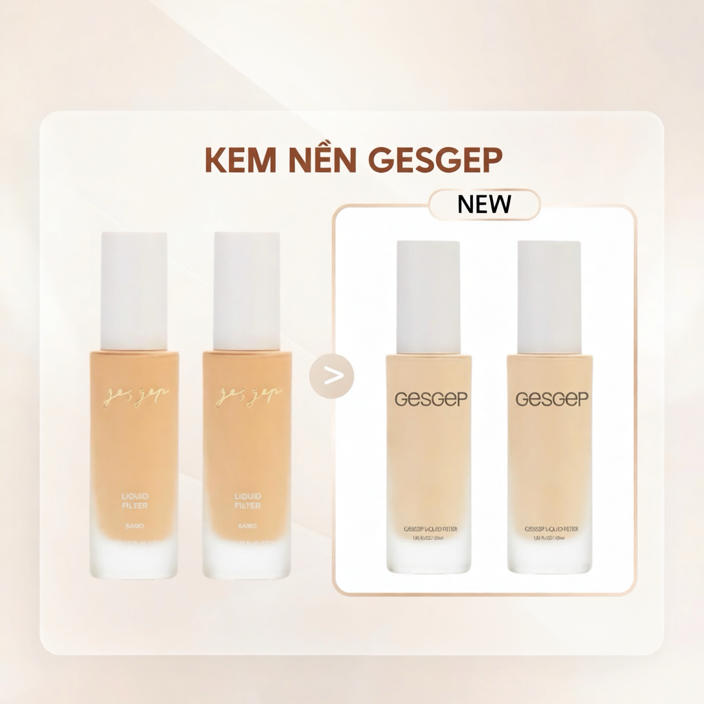 Kem nền Gesgep Liquid Filter Cream kiềm dầu, chống nắng