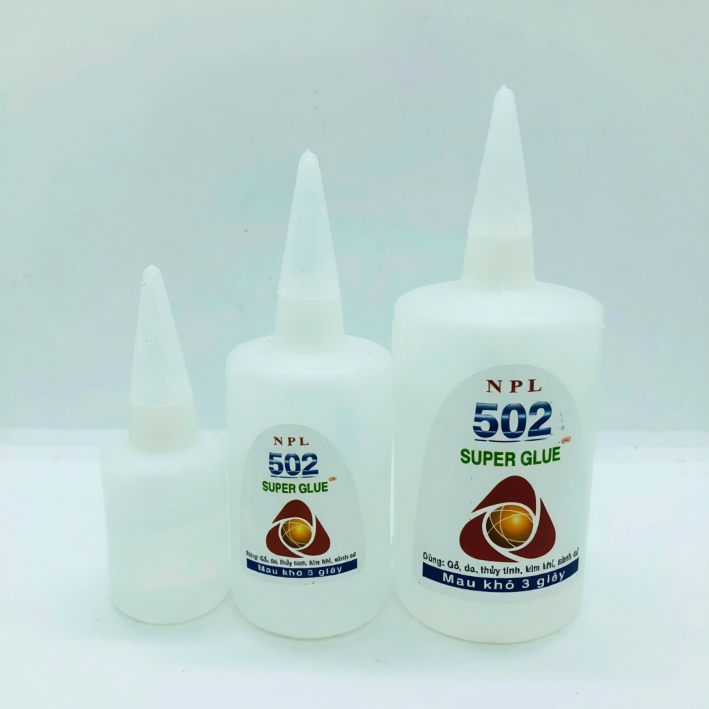 Keo 502 - keo dán sắt lọ tròn siêu dính 50ml, 100ml, 200ml hãng NLP siêu dính