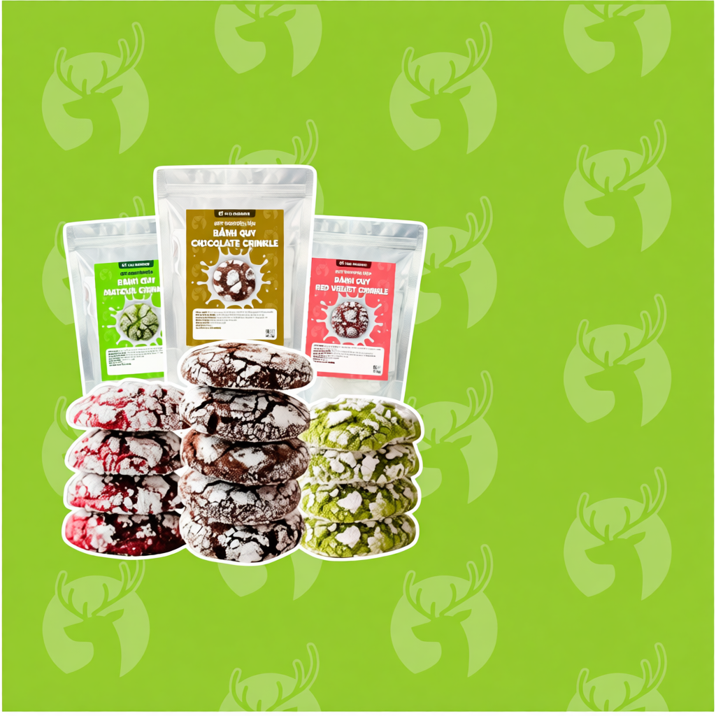 Set nguyên liệu làm bánh Crinkle Cookie THE GARDEN IGWT thành phẩm 20 chiếc