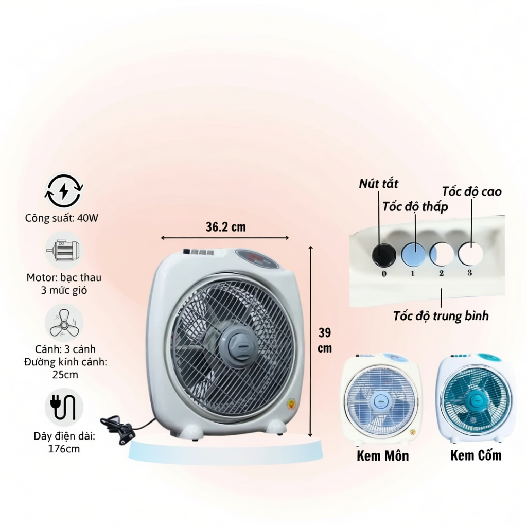 Quạt bàn đảo Senko 2 tấc BD230 - 3 tấc BD1010/BD1012 - 4 tấc BD1410
