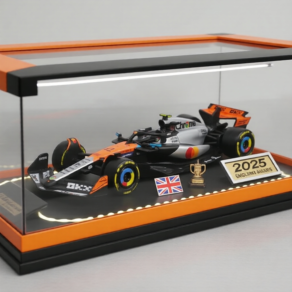 Bburago 1:43 2025 F1 McLaren MCL39 British GP #4 Lando Norris #81 Oscar Piastri Mô hình đúc khuôn