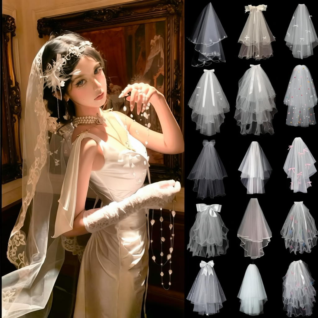 78 mẫu voan lúp cô dâu trùm đầu phụ kiện cưới, chụp ảnh concept, studio, hóa trang Halloween costume