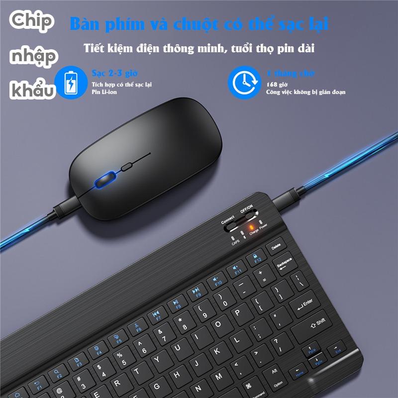 Bàn Phím Bluetooth Không Dây Phù Hợp Với Bộ Chuột Kết Nối Mạnh Cho IOS Android Windows Ipad Máy Tính Laptop