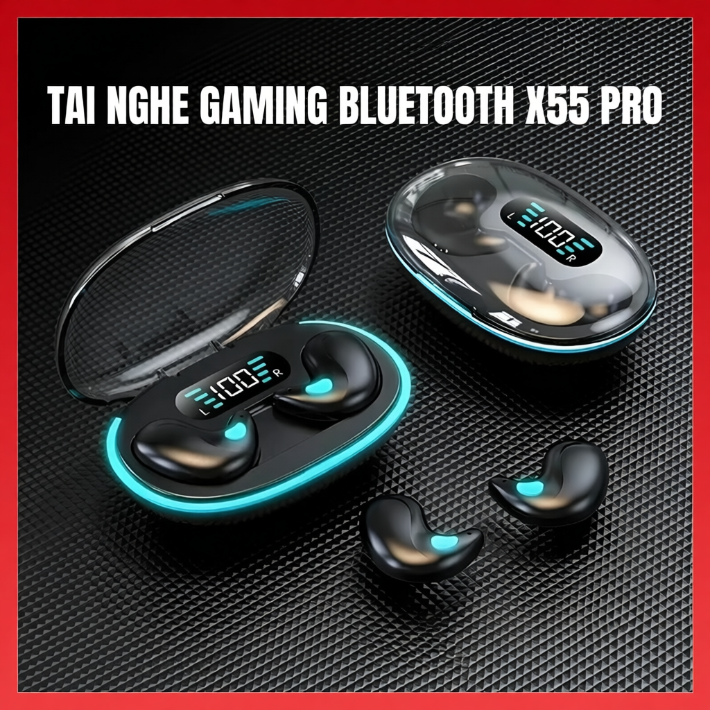 Tai Nghe Không Dây X55 Bluetooth Màn Hình LED Tai Nghe Tích Hợp Mic , Khử Tiếng Ồn