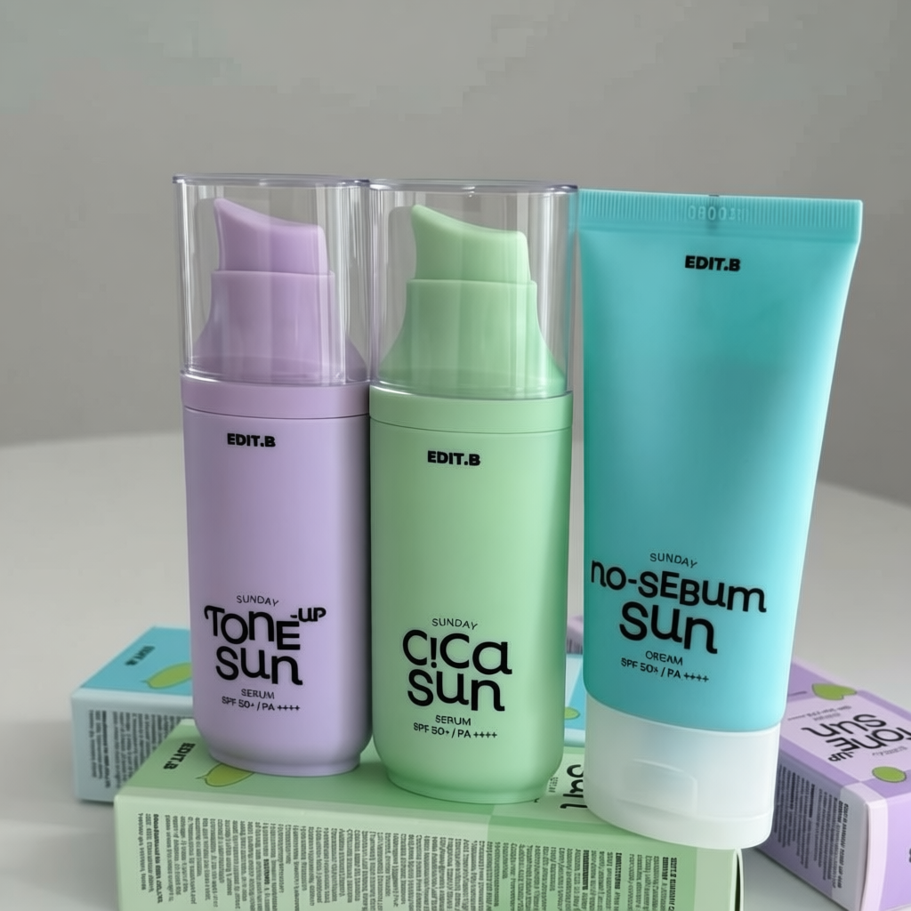Kem chống nắng thuần chay EDIT.B Sunday Sun Cream (Tone Up/Cica/No Sebum)