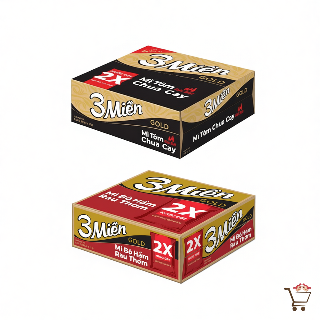 [Chính Hãng] Mì Ba Miền Gold thùng 30 gói x 75g
