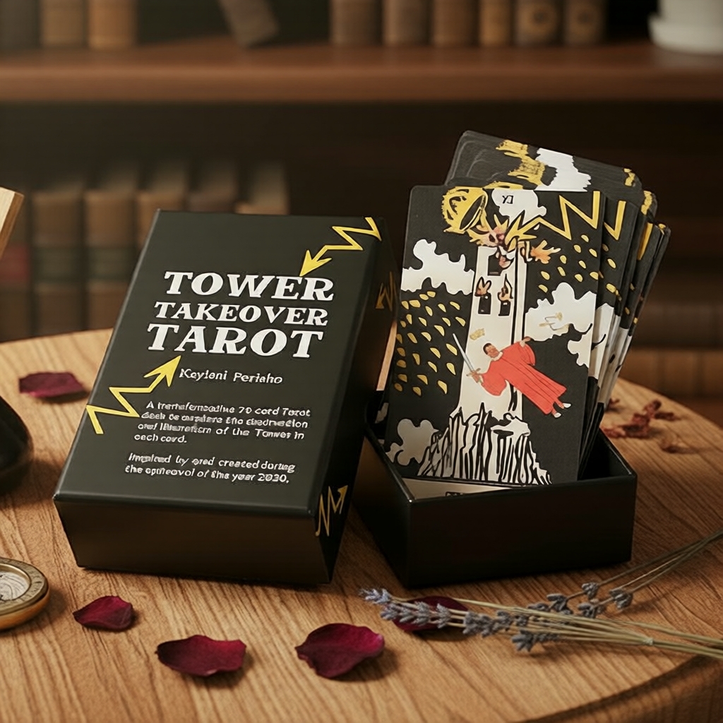 Bộ bài Tarot Game Board Hiện Đại: Bộ bài 79 lá Tower Takeover với hộp cứng, chuyển hóa và phát triển