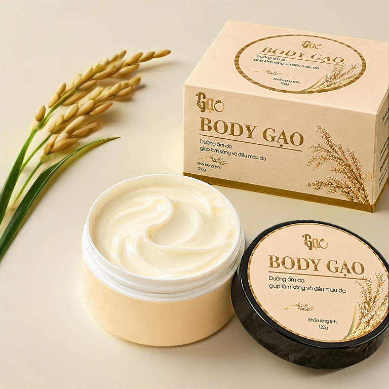 Kem Body Trắng Da Tinh Chất Mầm Gạo Dưỡng Da Trắng Sáng, Đều Màu, Nâng Tone Phiên Bản Nâng Cấp
