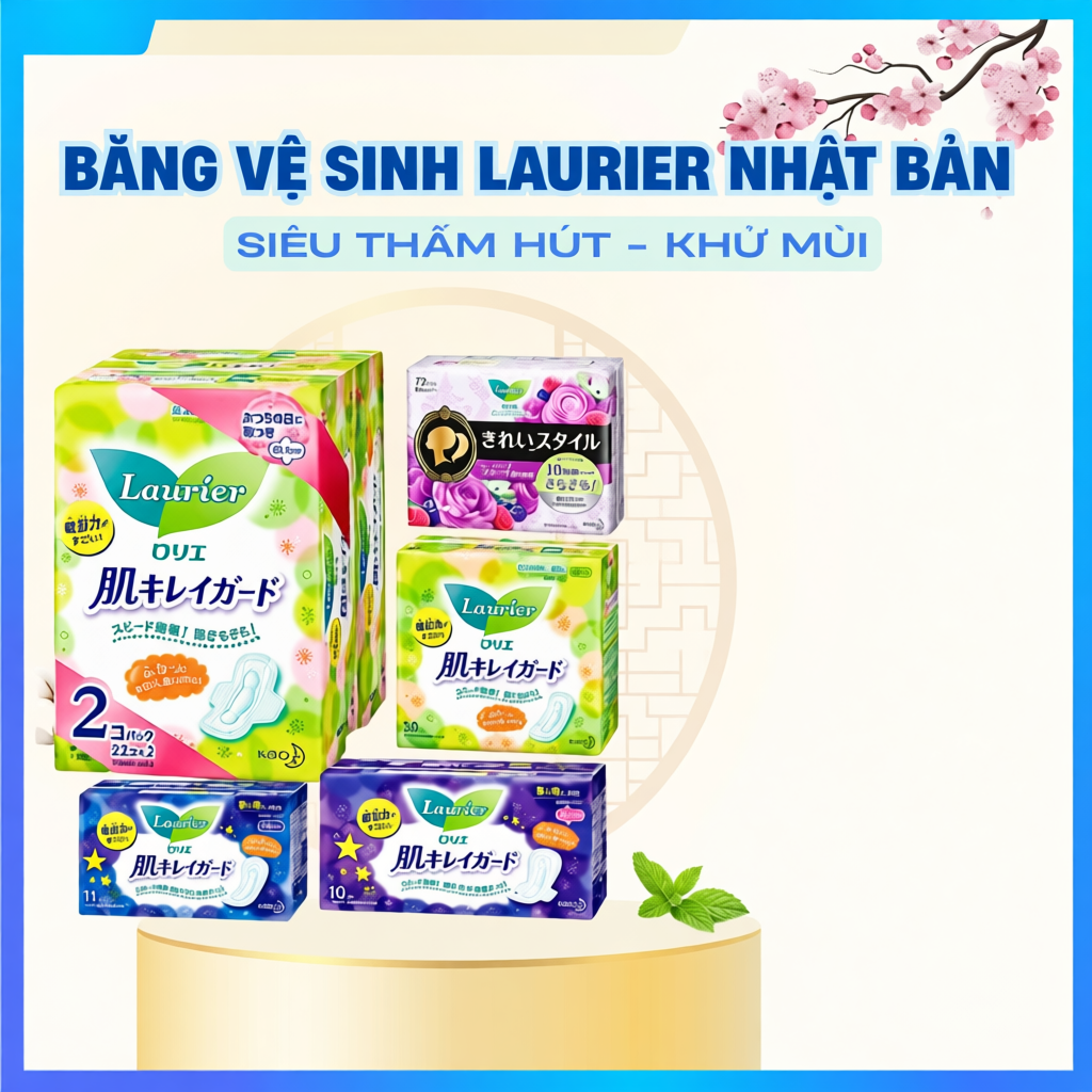Băng vệ sinh Laurier có cánh / không cánh ban ngày, ban đêm Nhật bản