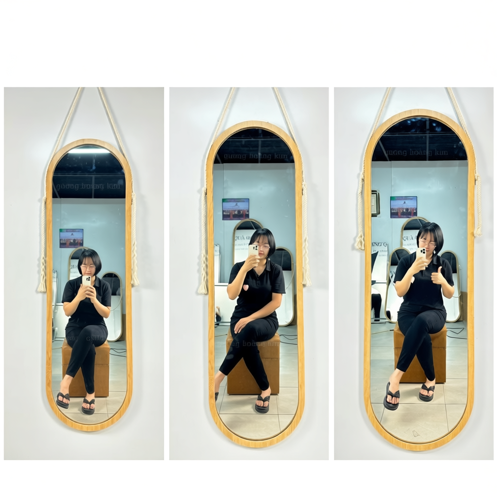 ương Soi Toàn Thân Treo Tường Oval 40x120cm