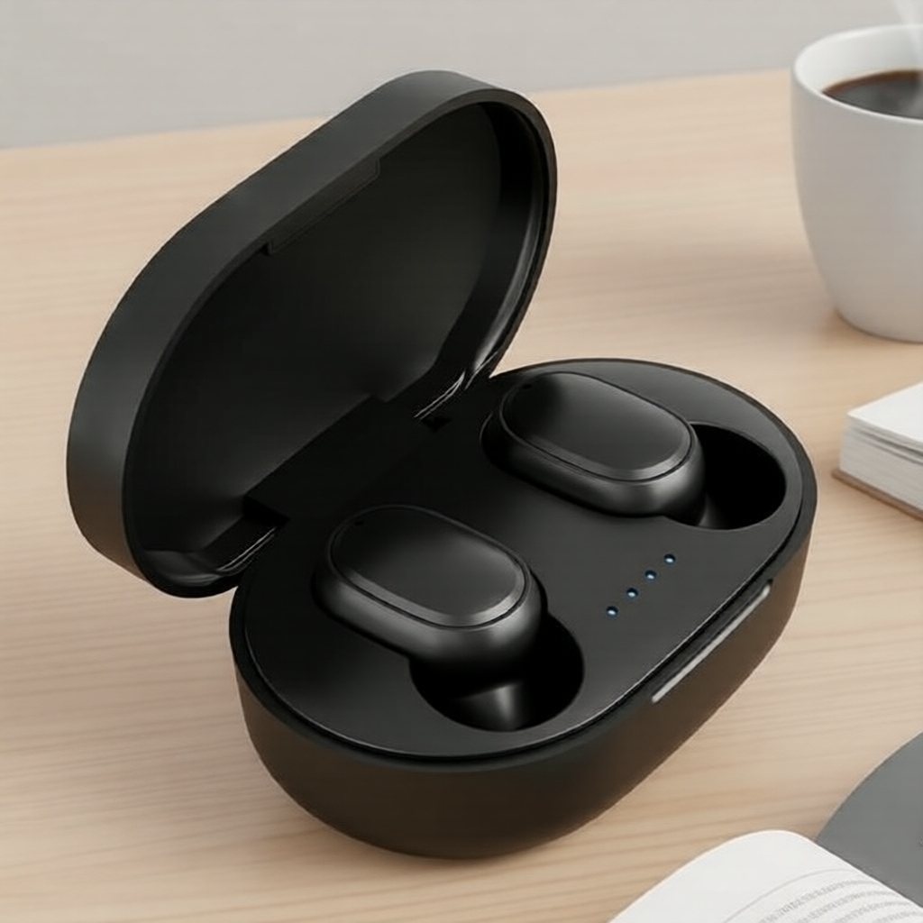 Tai nghe Bluetooth A6s TWS, nhét tai nhẹ nhàng, thoải mái, chơi nhạc 12H, màu đen, dòng E6s