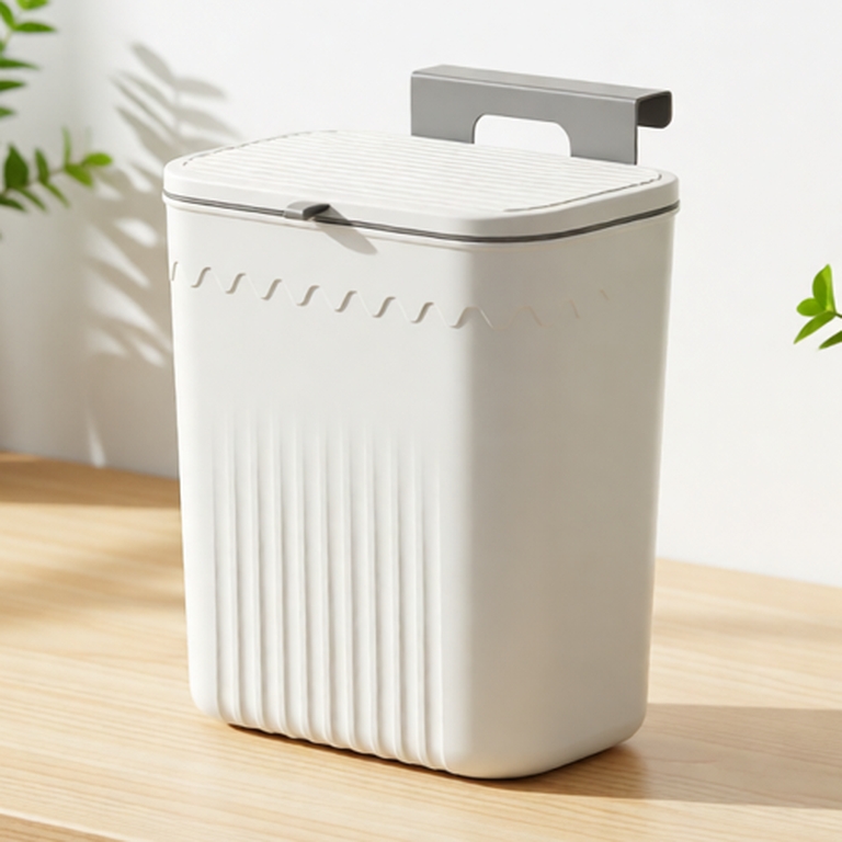 Thùng Rác Dán Tường Treo Tủ Bếp 12L Nắp Lật thông minh Tiện Dụng Cho Nhà Bếp Gắn Trong Nhà Vệ Sinh
