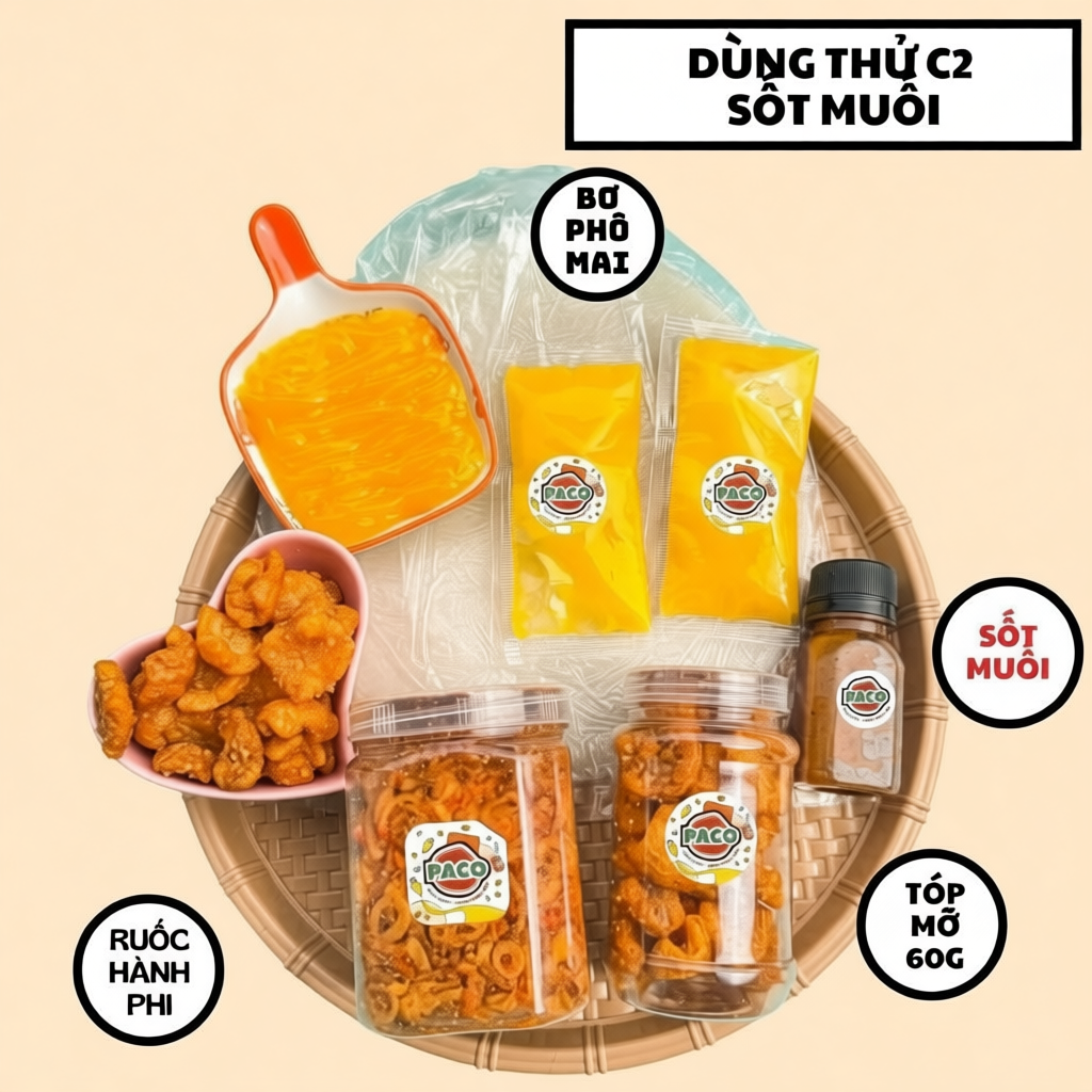 Set Bánh Tráng Phơi Sương Paco Food Topping Đa Dạng
