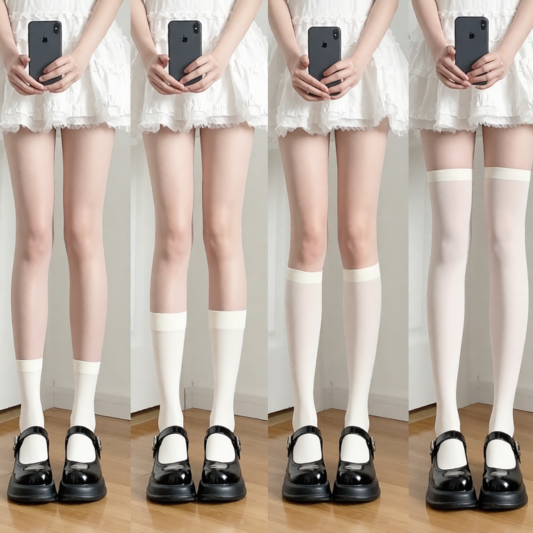 Tất nữ màu trơn lolita Jengiang cosplay phong cách học sinh Nhật Bản