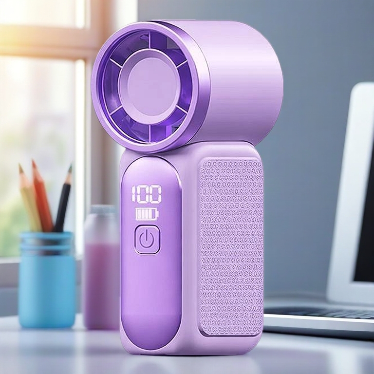 Quạt Tích Điện Cầm Tay Mini Dễ Thương – 100 Cấp Độ Gió, Pin Mạnh, Mát Lạnh Cả Ngày